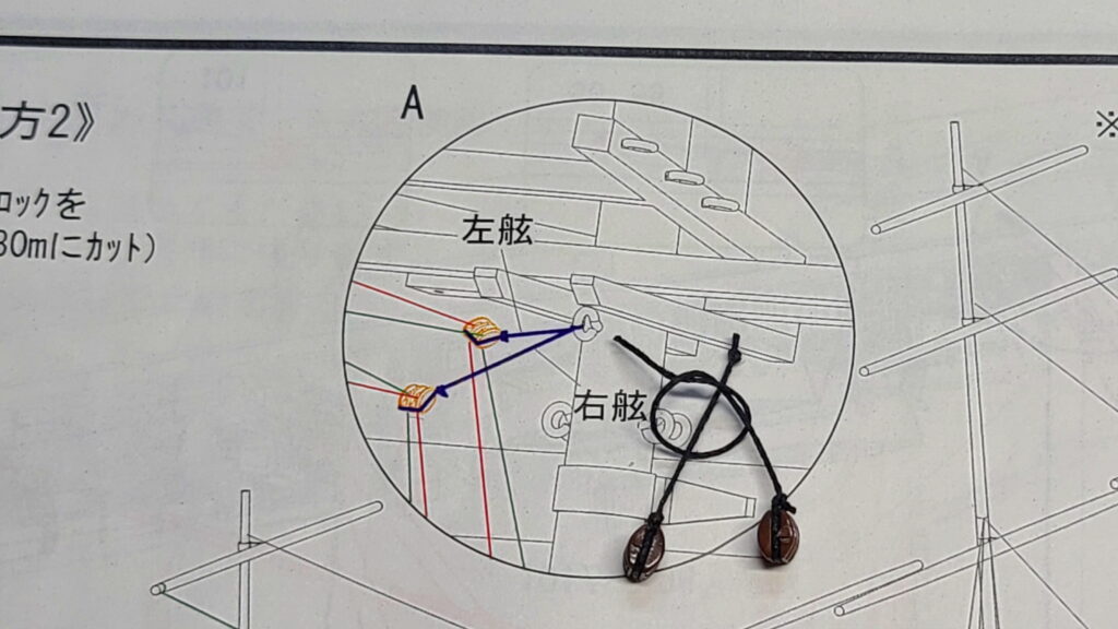 カティサーク マスト ブレース ブロック取付図