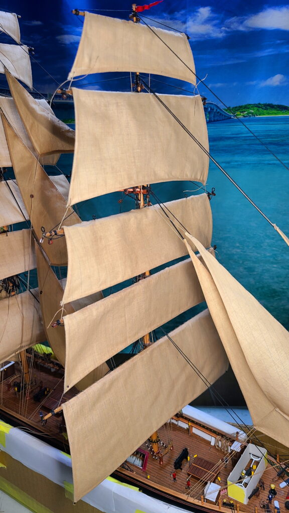帆船模型 カティサーク フォアマスト シートロープ完成