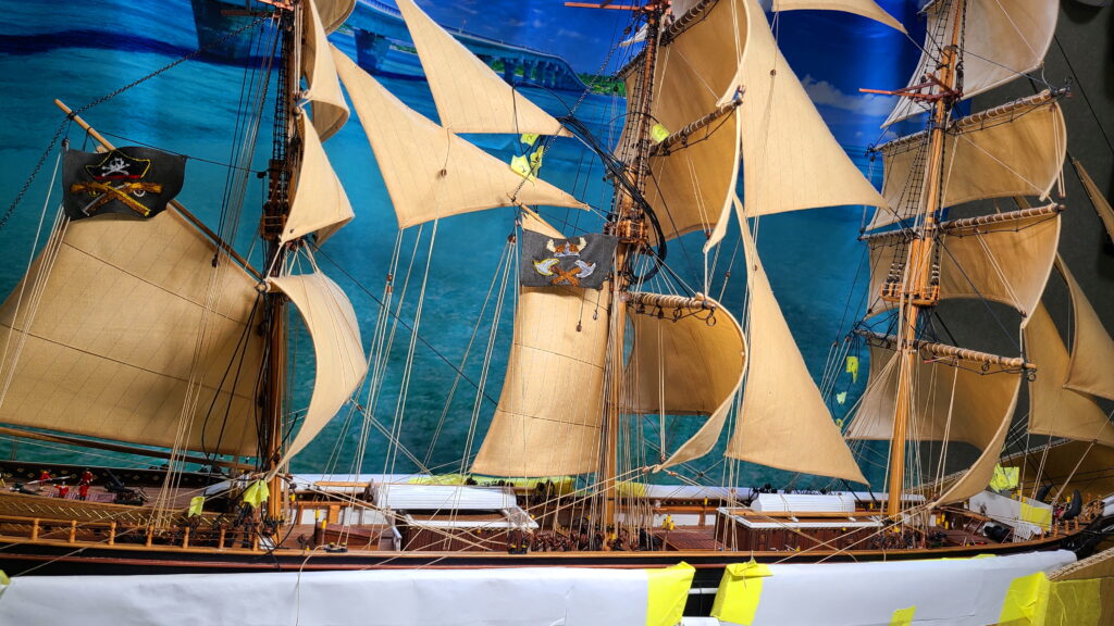 帆船模型 カティサーク ロアスル ロープ張り完成