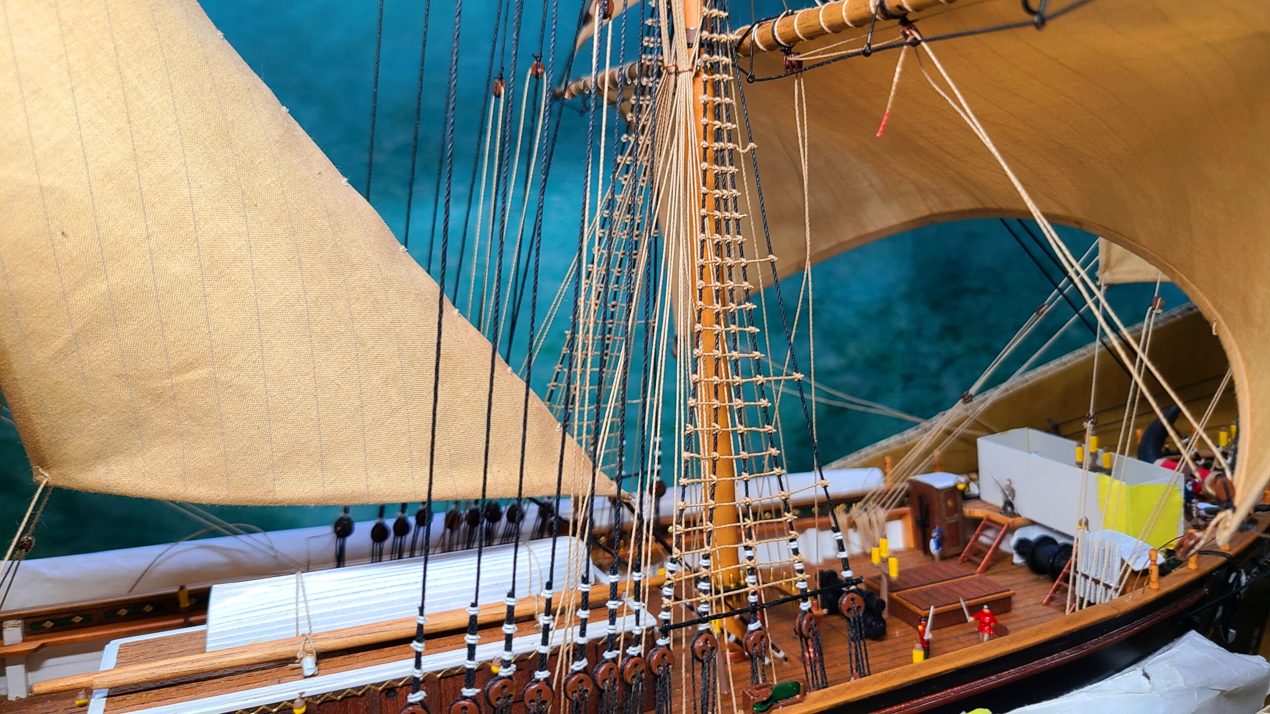 帆船模型 カティサーク バックステイ ラットライン 完成