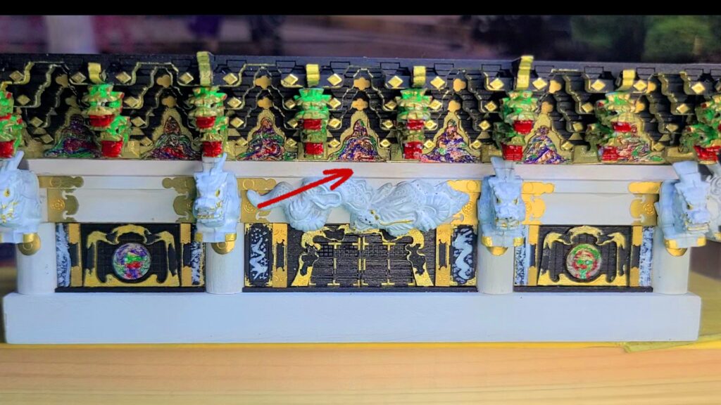 日光東照宮陽明門作り方　斗かさ上げ部品 完成画像