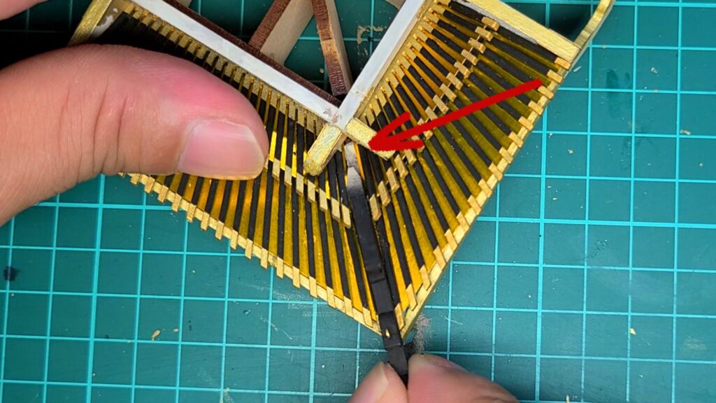 日光東照宮陽明門作り方　隅木の先端 テーパー加工