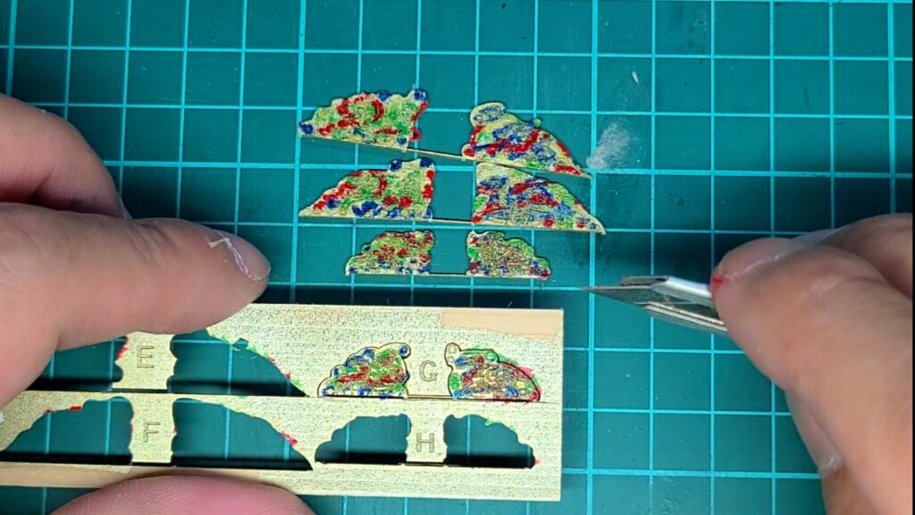 日光東照宮陽明門作り方　麒麟の彫刻部品 切り取り