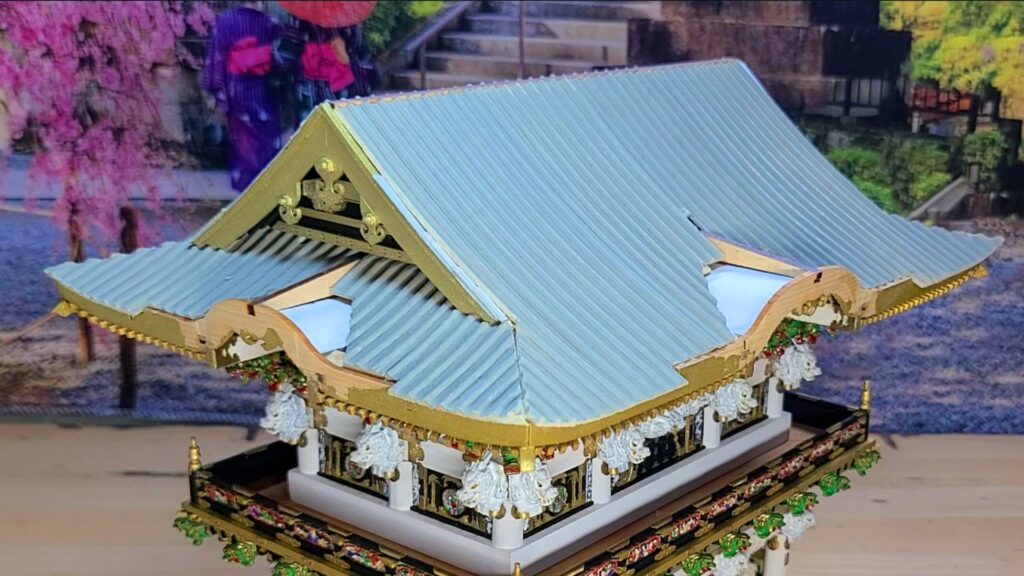 日光東照宮陽明門作り方 屋根瓦 完成画像