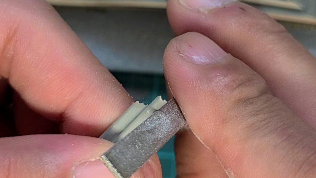 ウッディジョー 日光東照宮陽明門作り方　のし瓦と冠瓦 削り代の修正