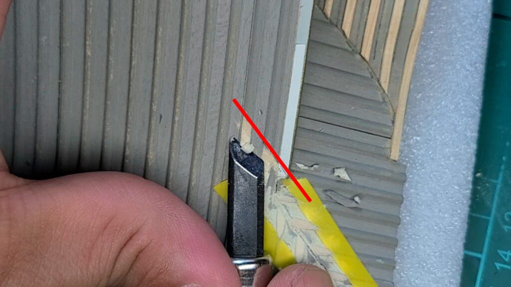 ウッディジョー 日光東照宮陽明門作り方　隅棟の取り付け面を作ります