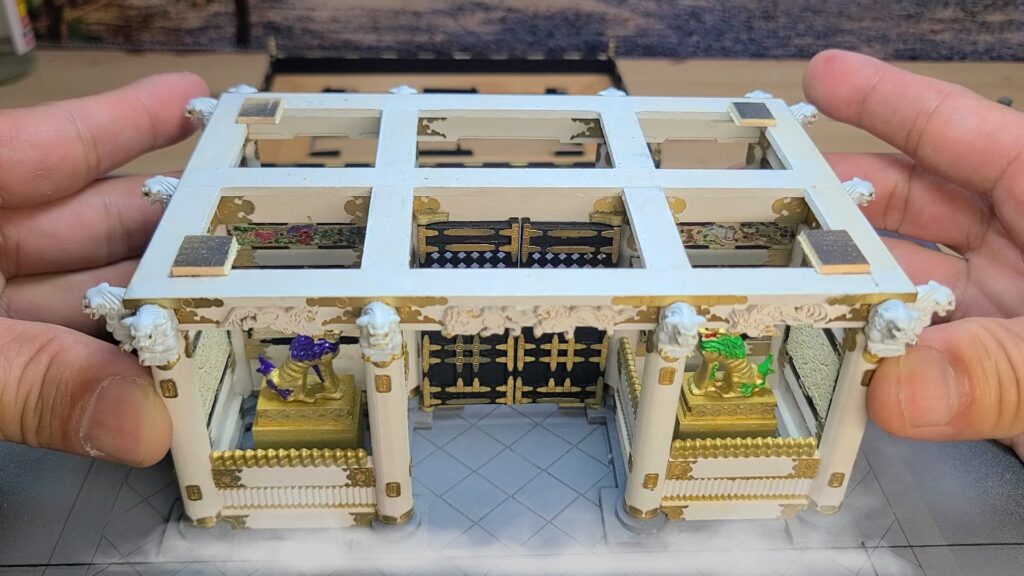 ウッディジョー 日光東照宮陽明門作り方　下層 基壇に取り付け