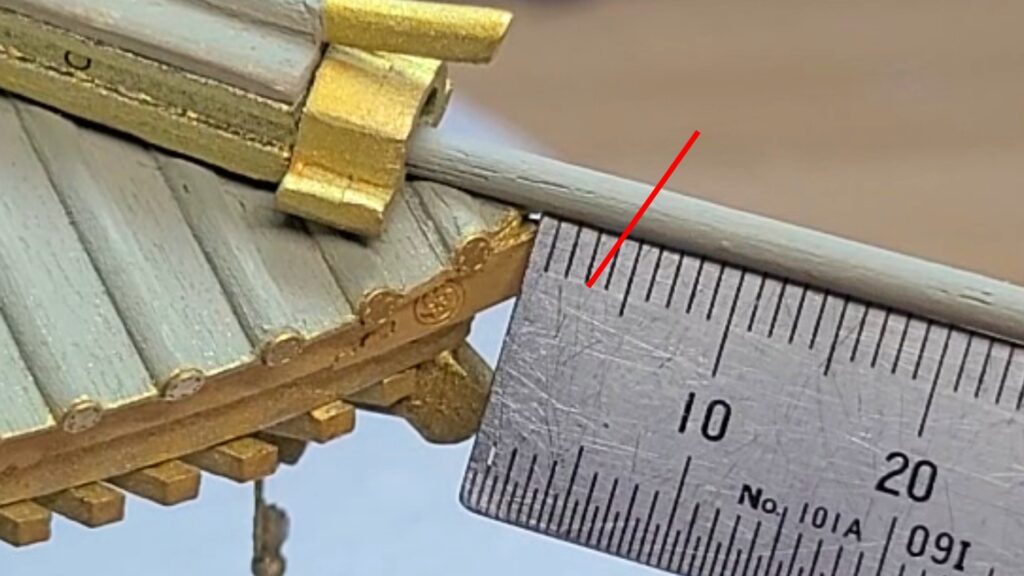 ウッディジョー 日光東照宮陽明門作り方　隅巴瓦 現物に合わせて、寸法の確認