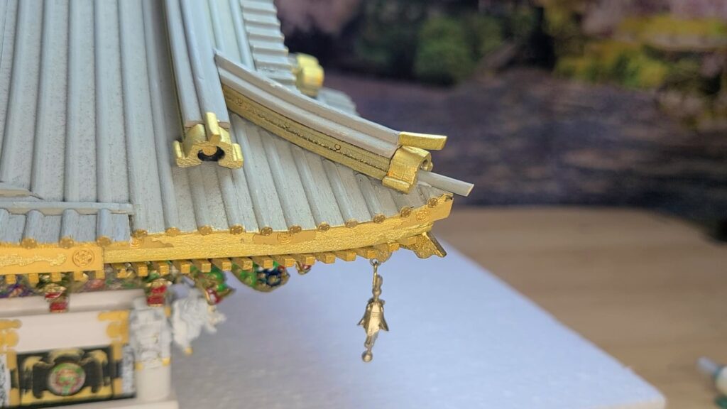 ウッディジョー 日光東照宮陽明門作り方　隅巴瓦・隅棟 完成画像