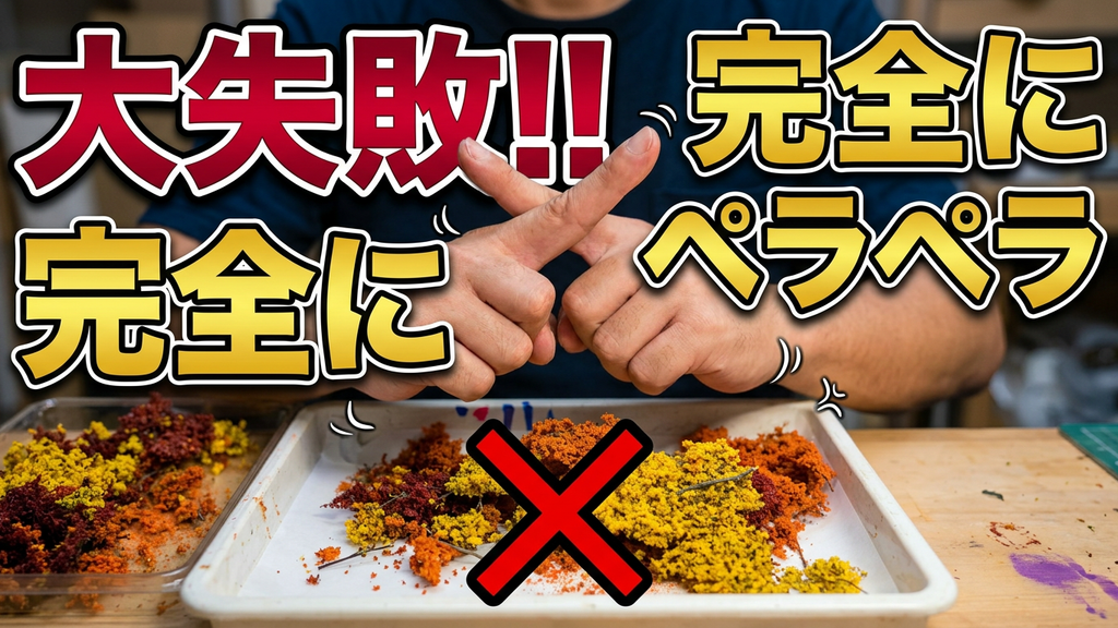 日光東照宮陽明門ミニチュア製作:使い物にならないほどぺしゃんこに梱包された海外製フォーリッジ素材とゴミを神素材に変える荒業を紹介する限定公開動画のサムネイル画像